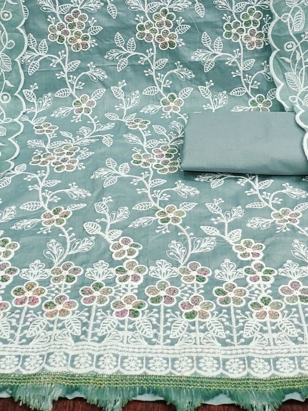 Dhaaga Ghar Embroidered Unstitched Dress Material thumbnail 4