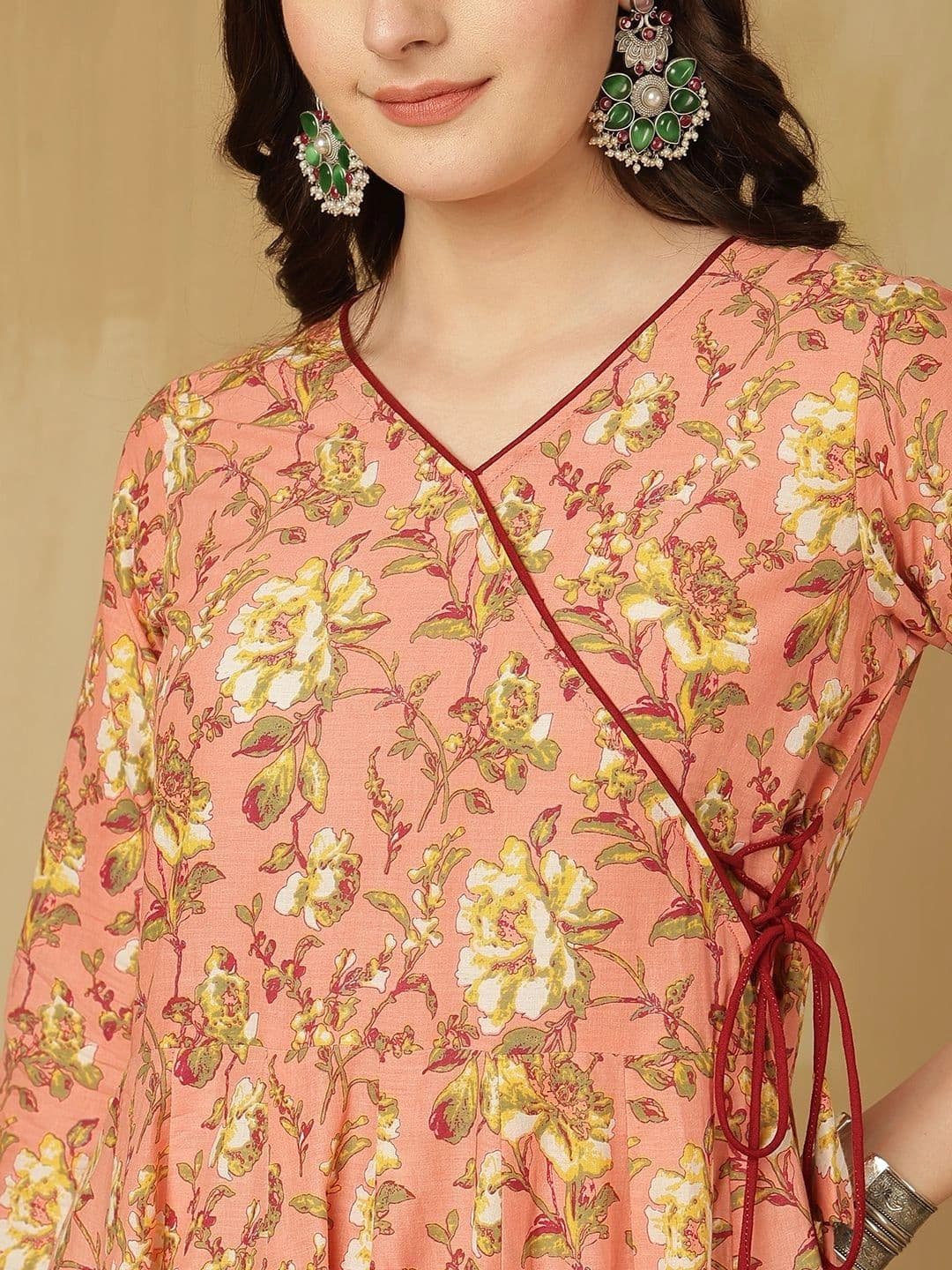 Sangria Women Floral Printed Floral Anarkali Kurta thumbnail 7