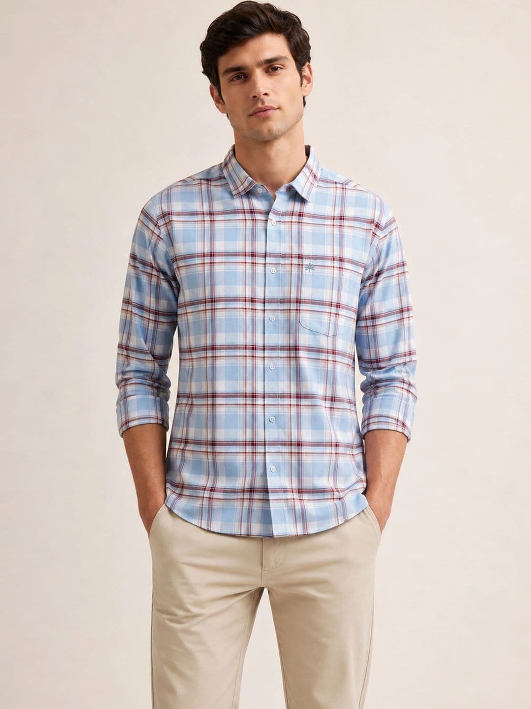 Chennis Men Slim Fit Tartan Checks Checked Casual Shirt - view 1