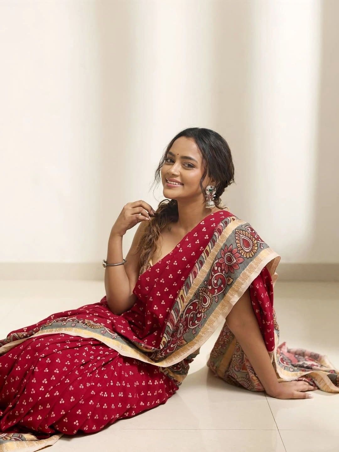 Moda Rapido Kalamkari Pure Cotton Saree thumbnail 2