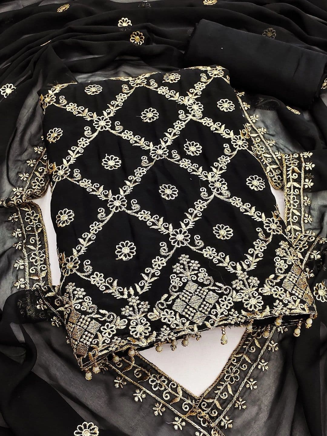 Dhaaga Ghar Embroidered Unstitched Dress Material - view 1