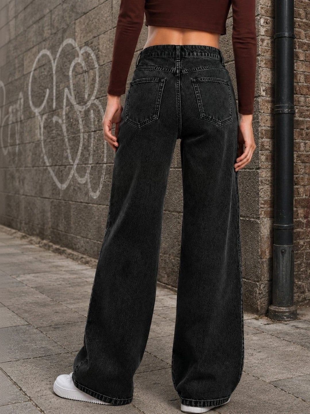 DressBerry Women Comfort Wide Leg High-Rise Light Fade Stretchable Jeans thumbnail 2