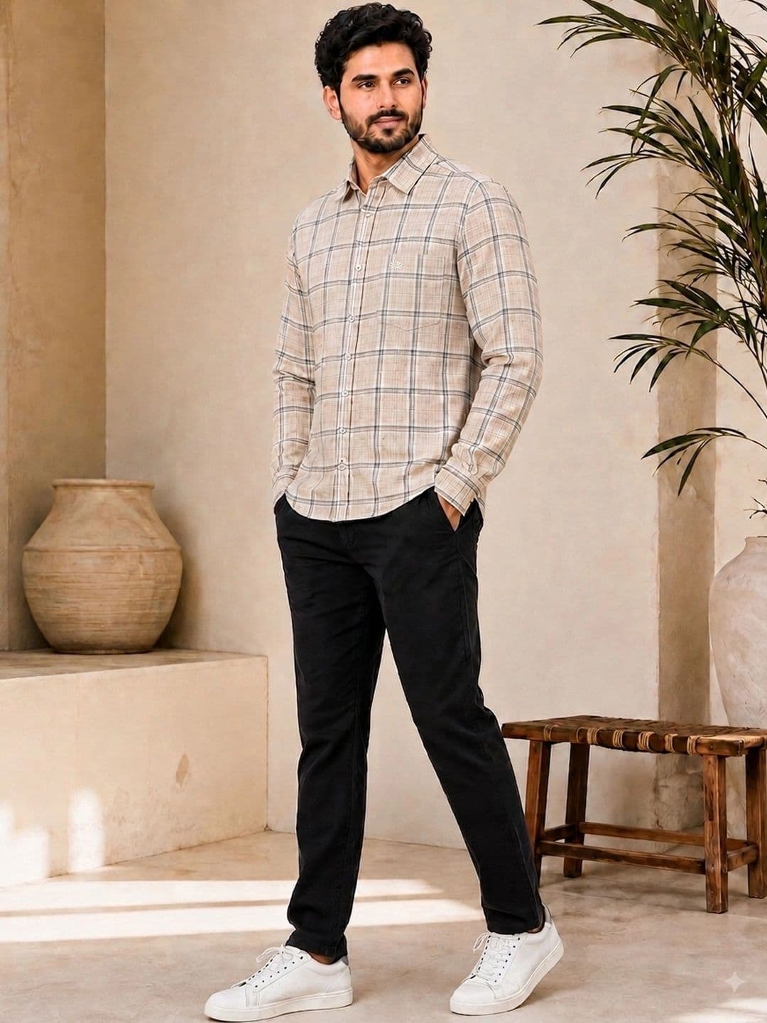 Chennis Men Slim Fit Checked Casual Shirt thumbnail 2