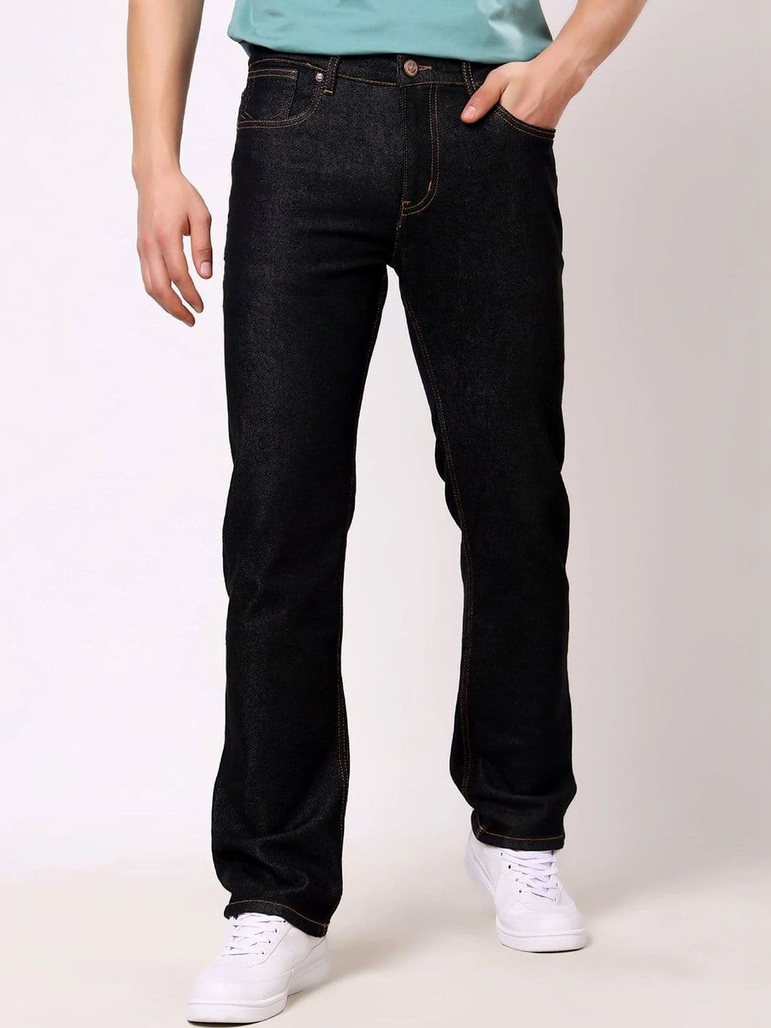 Stylox Men Comfort Relaxed Fit Mid-Rise Stretchable Jeans - view 1
