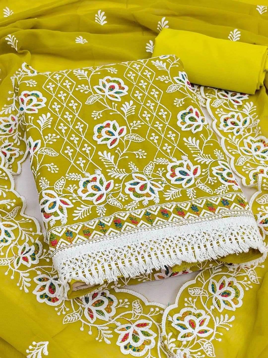 Dhaaga Ghar Embroidered Unstitched Dress Material - view 1