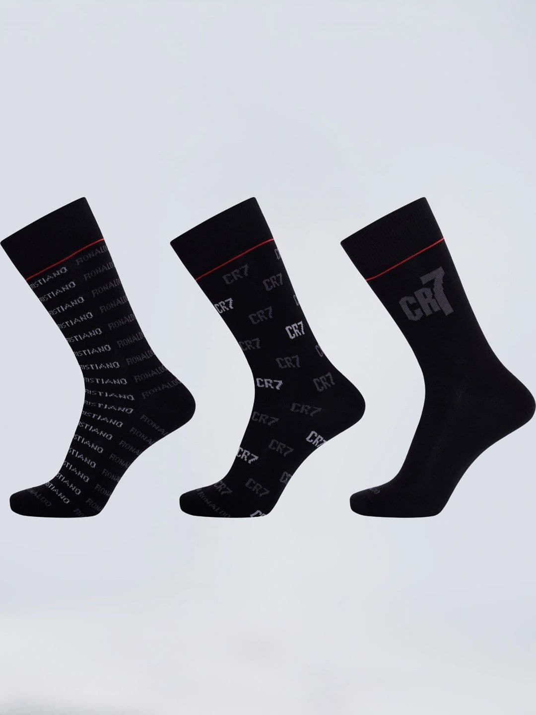 CR7 Cristiano Ronaldo Men Pack of 3 Cotton Assorted Patterned Above Ankle Socks thumbnail 6