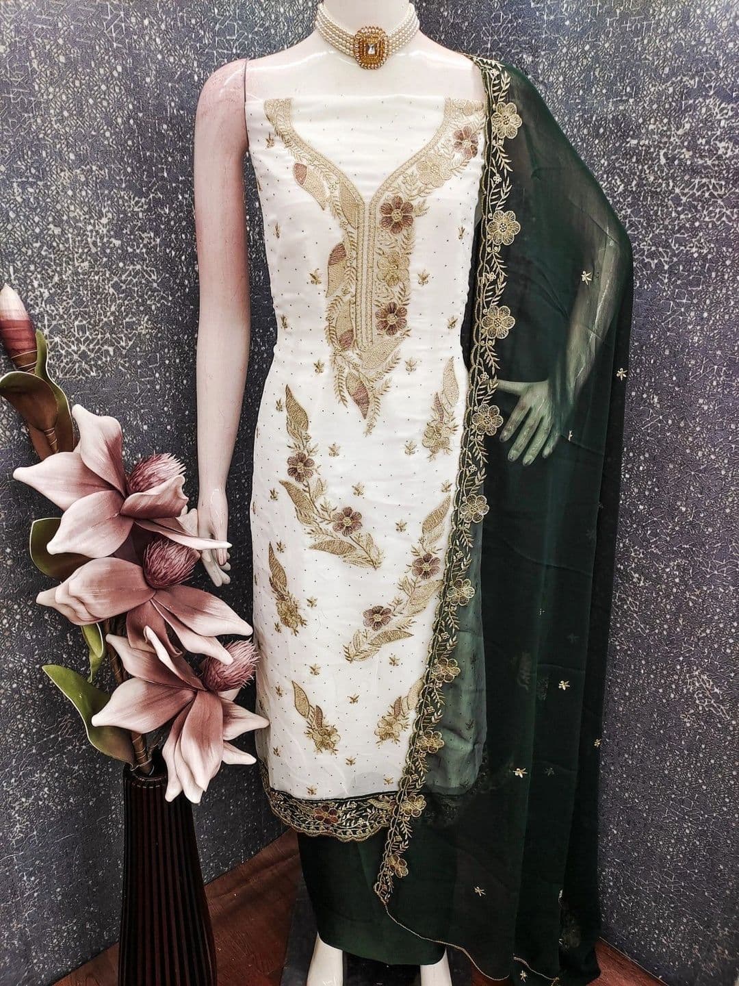 TAVAS Embroidered Unstitched Dress Material thumbnail 2