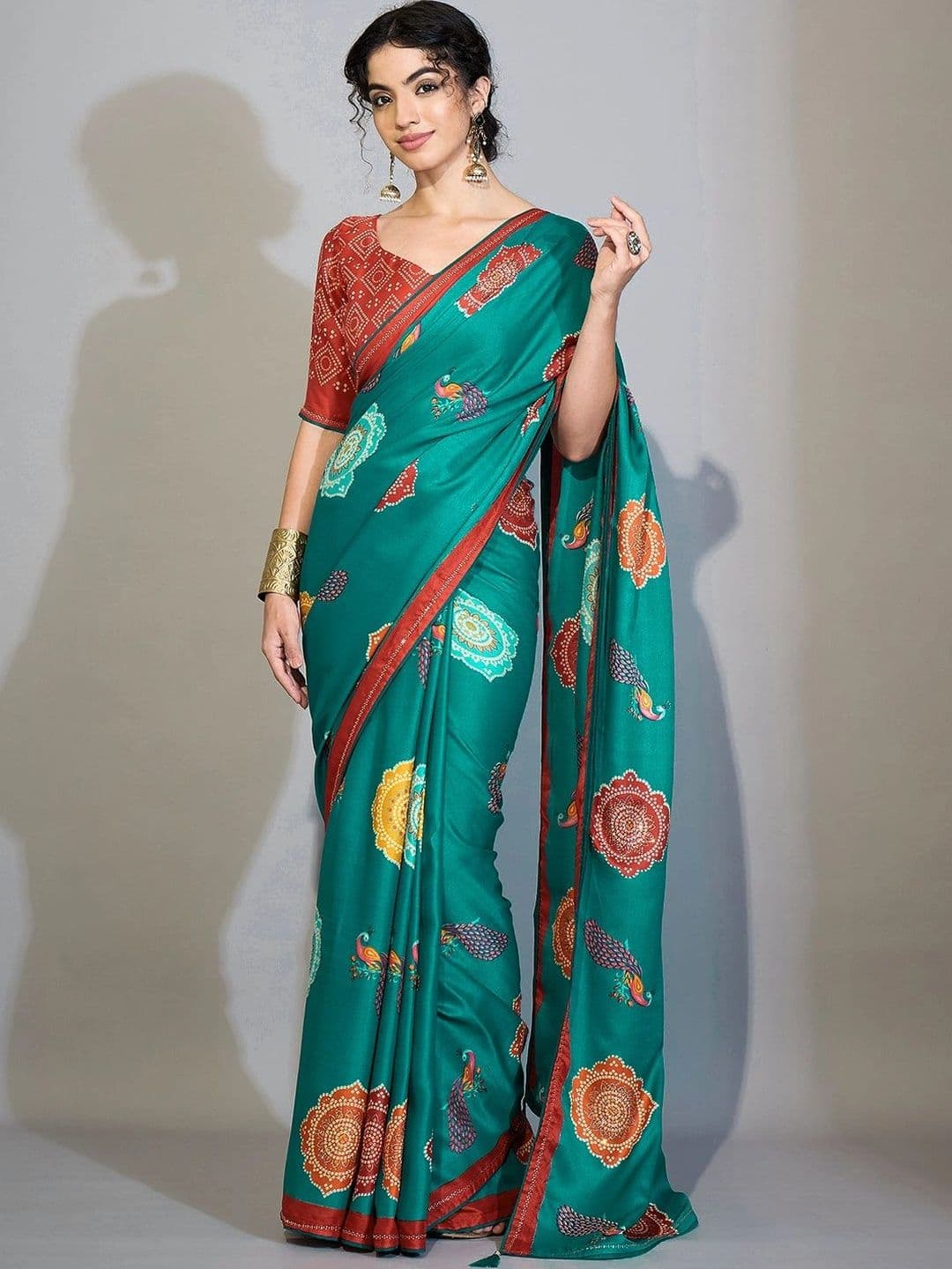 Sangria Bandhani Poly Georgette Designer Bandhani Saree - view 1