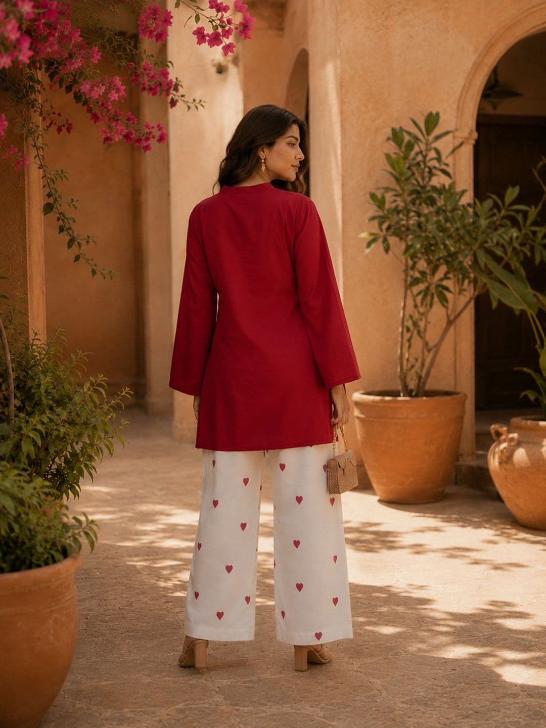 Sangria Women Regular Kurti with Palazzos thumbnail 3