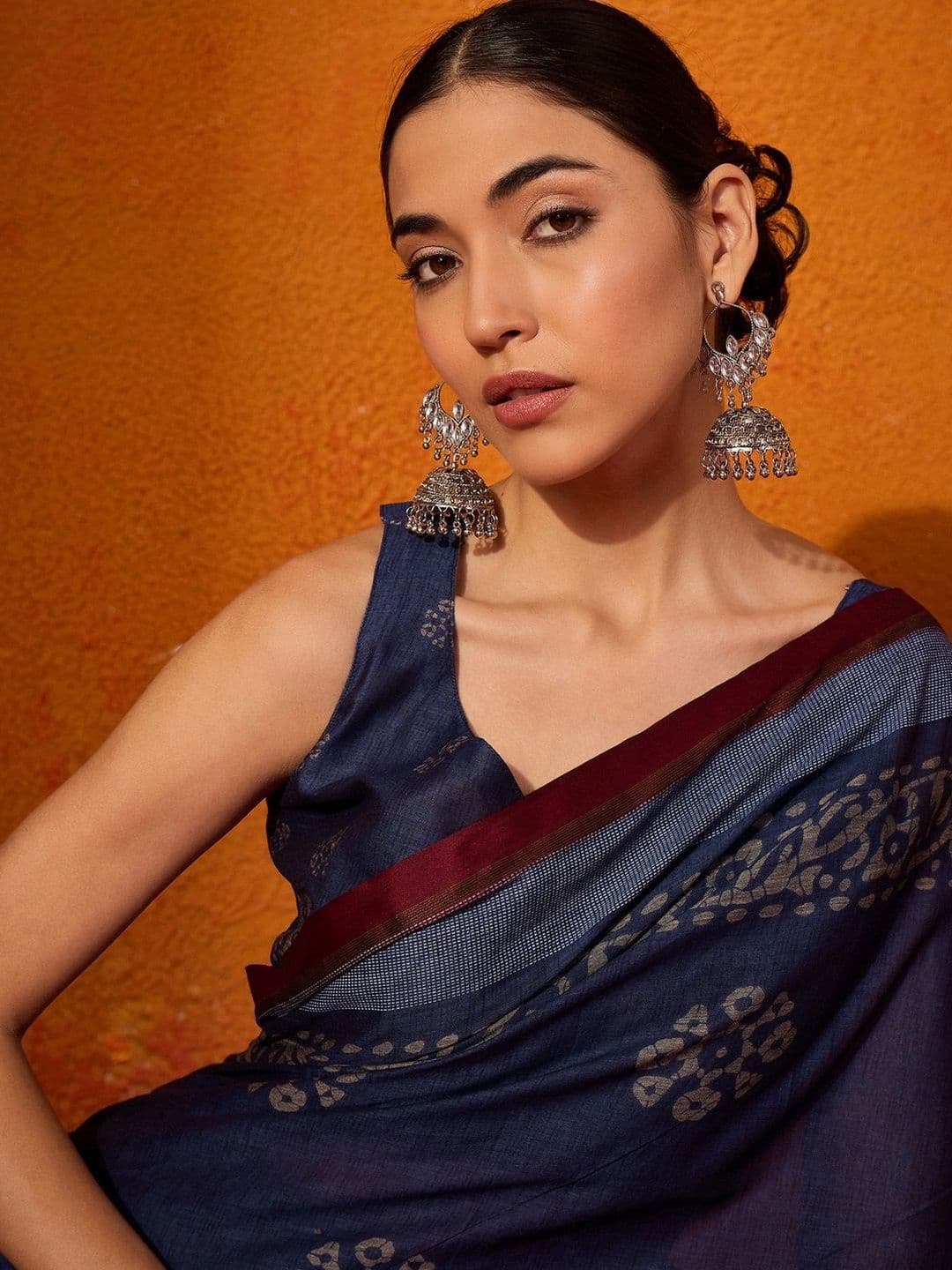 Sangria Batik Designer Bagru Saree thumbnail 4