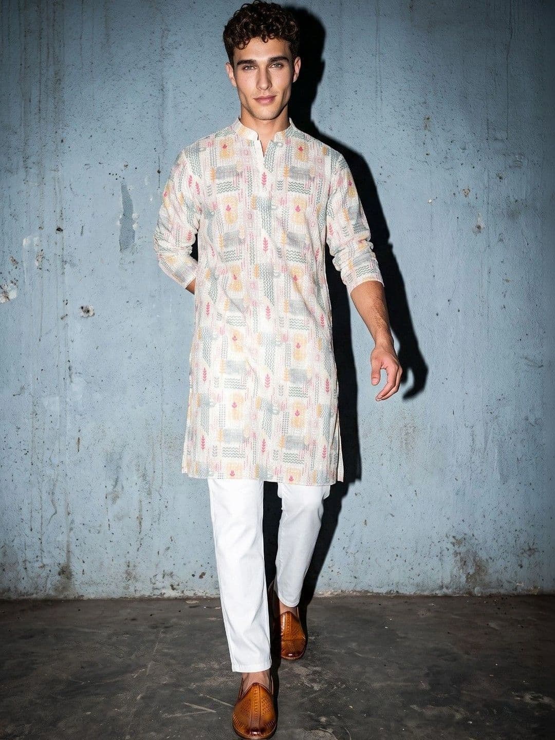 DRIP CHOWK Men Ethnic Motifs Embroidered Thread Work Kurta thumbnail 5