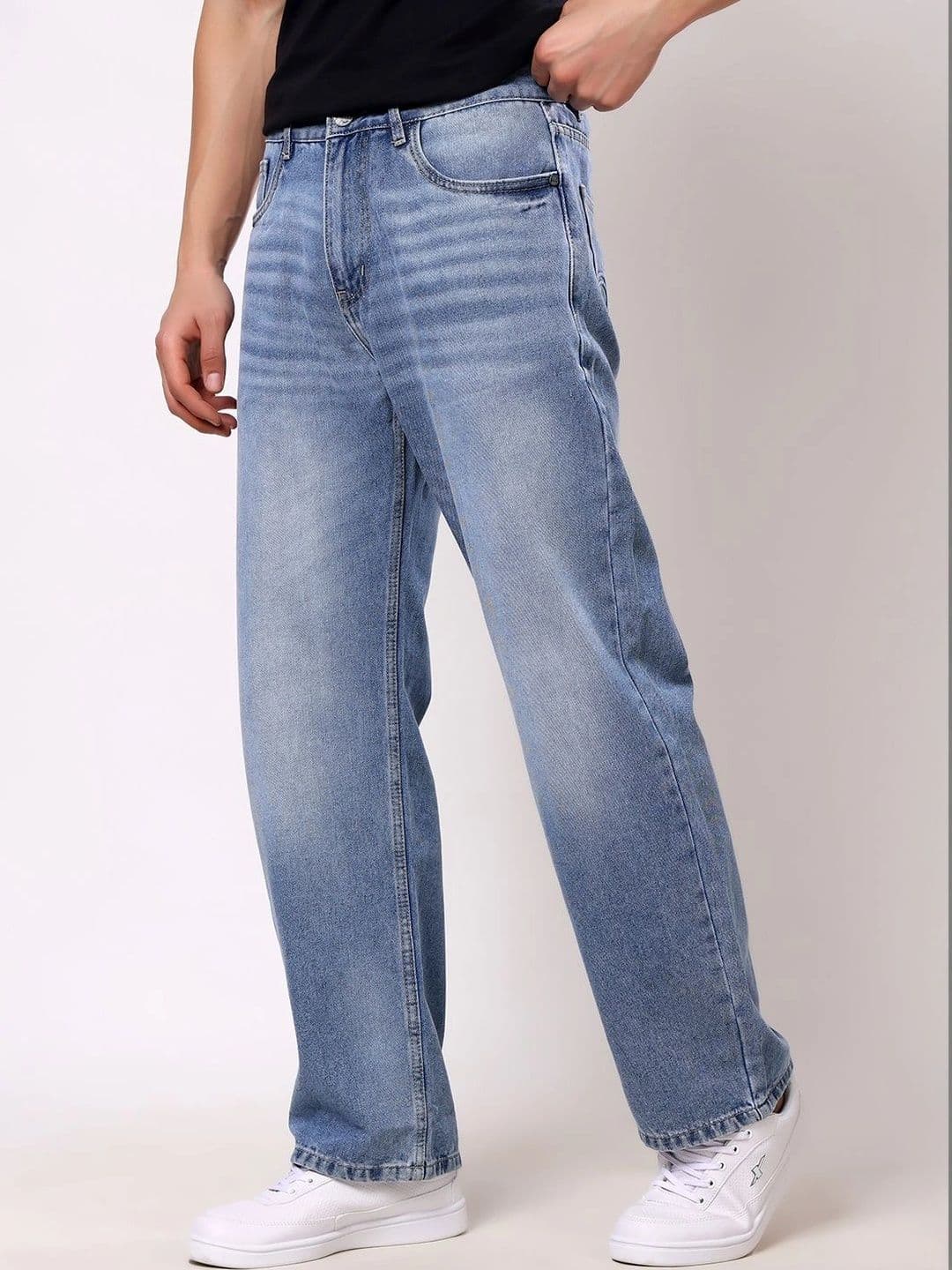 Stylox Men's Baggy Fit Non-Stretchable Mid-Rise Jeans thumbnail 2