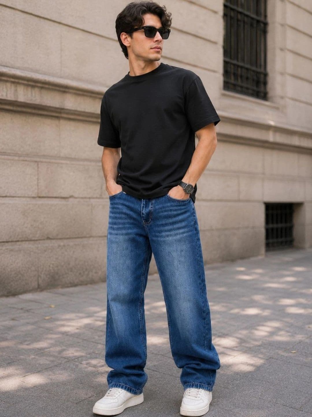 MQ Denim Men Straight Fit Mid-Rise Low Distress Light Fade Jeans thumbnail 6