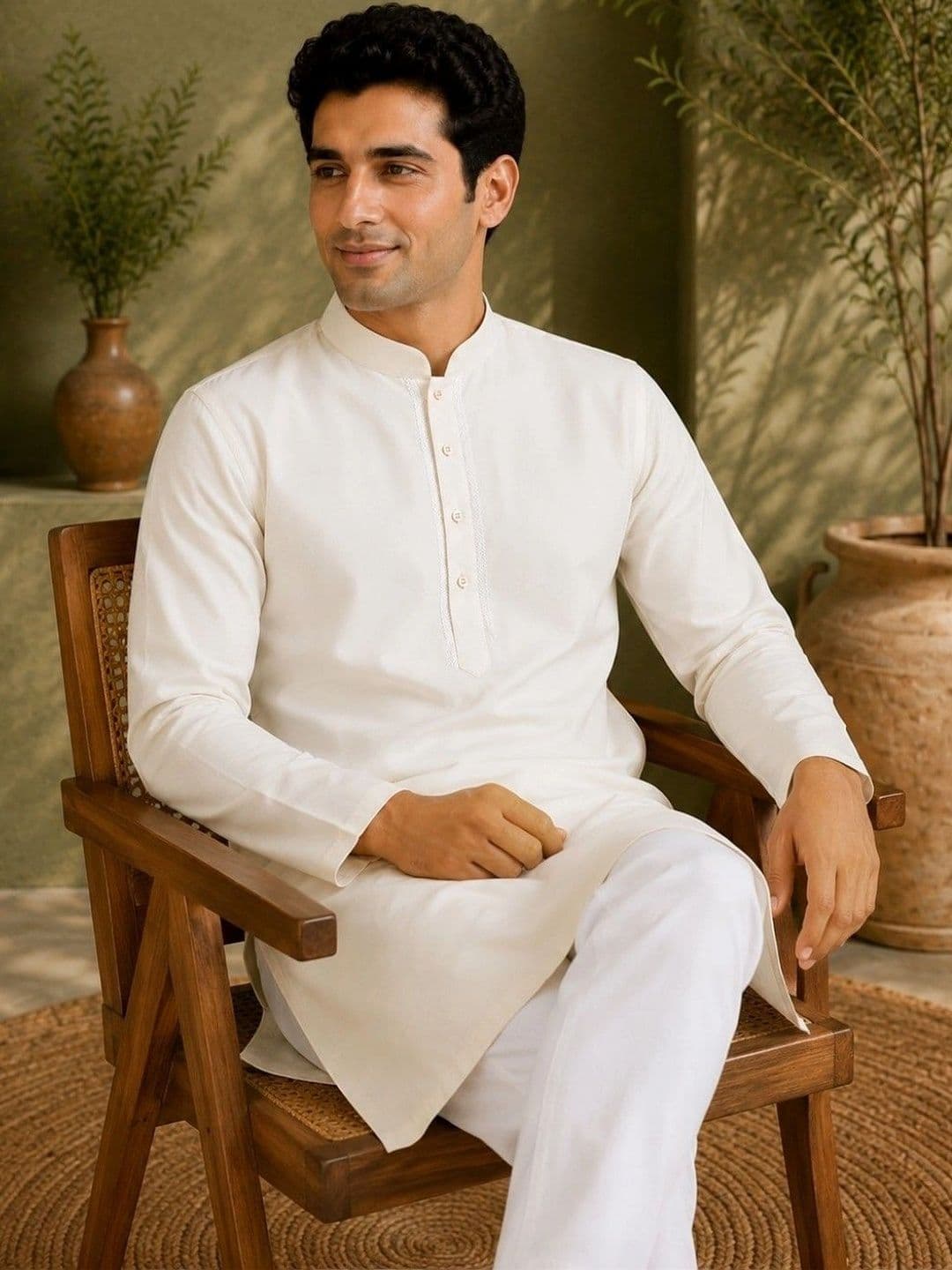TATTVA Men Thread Work Kurta thumbnail 7