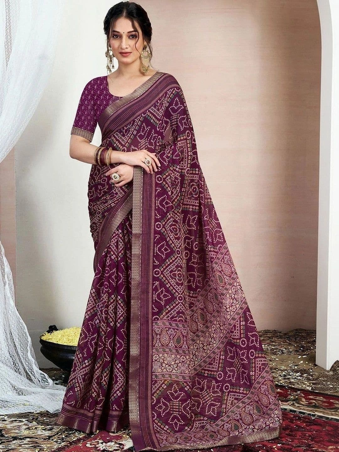 SANISA Bandhani Pure Chiffon Saree - view 1