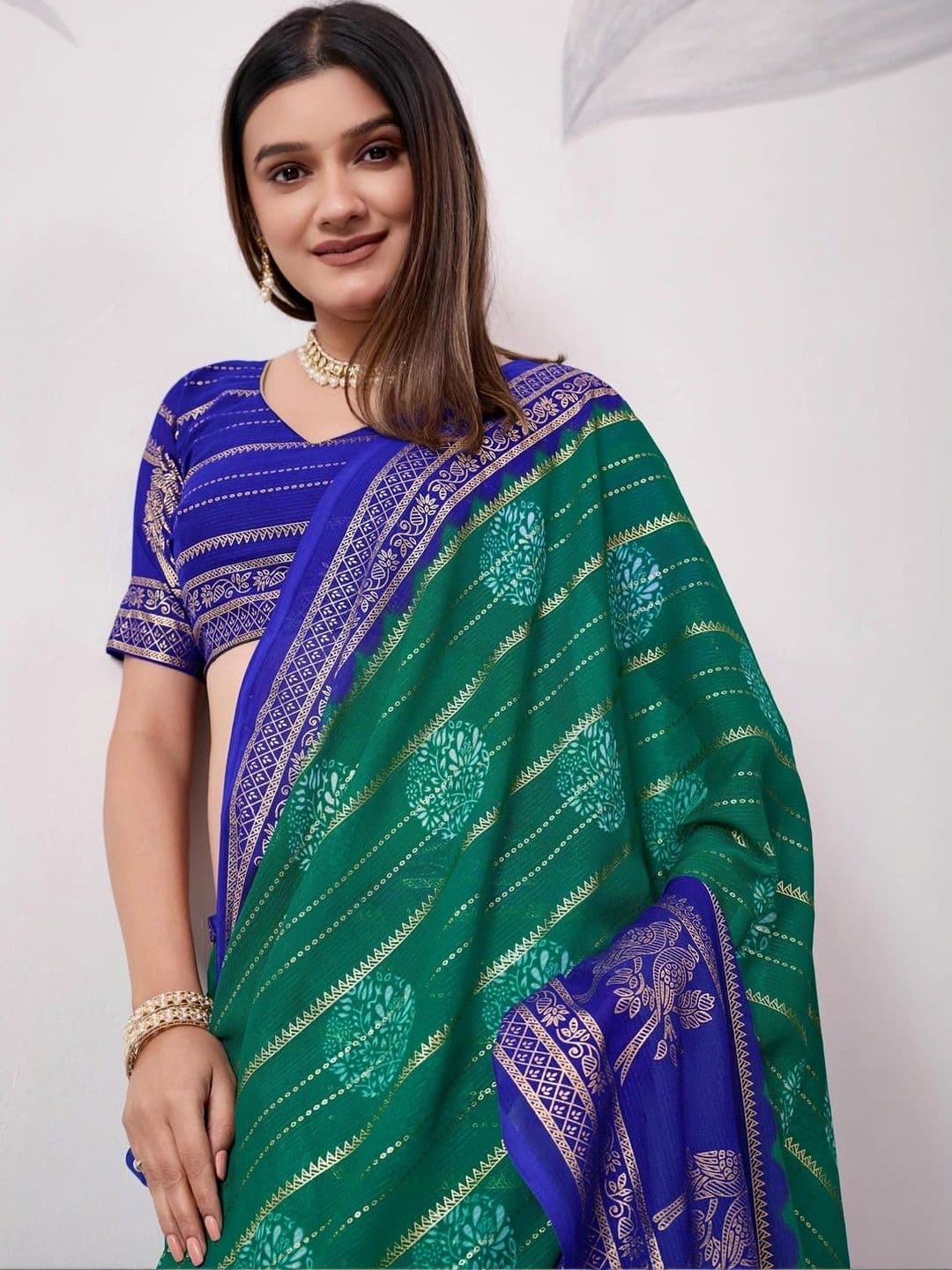 Pixie lane Zari Pure Georgette Paithani Saree thumbnail 6