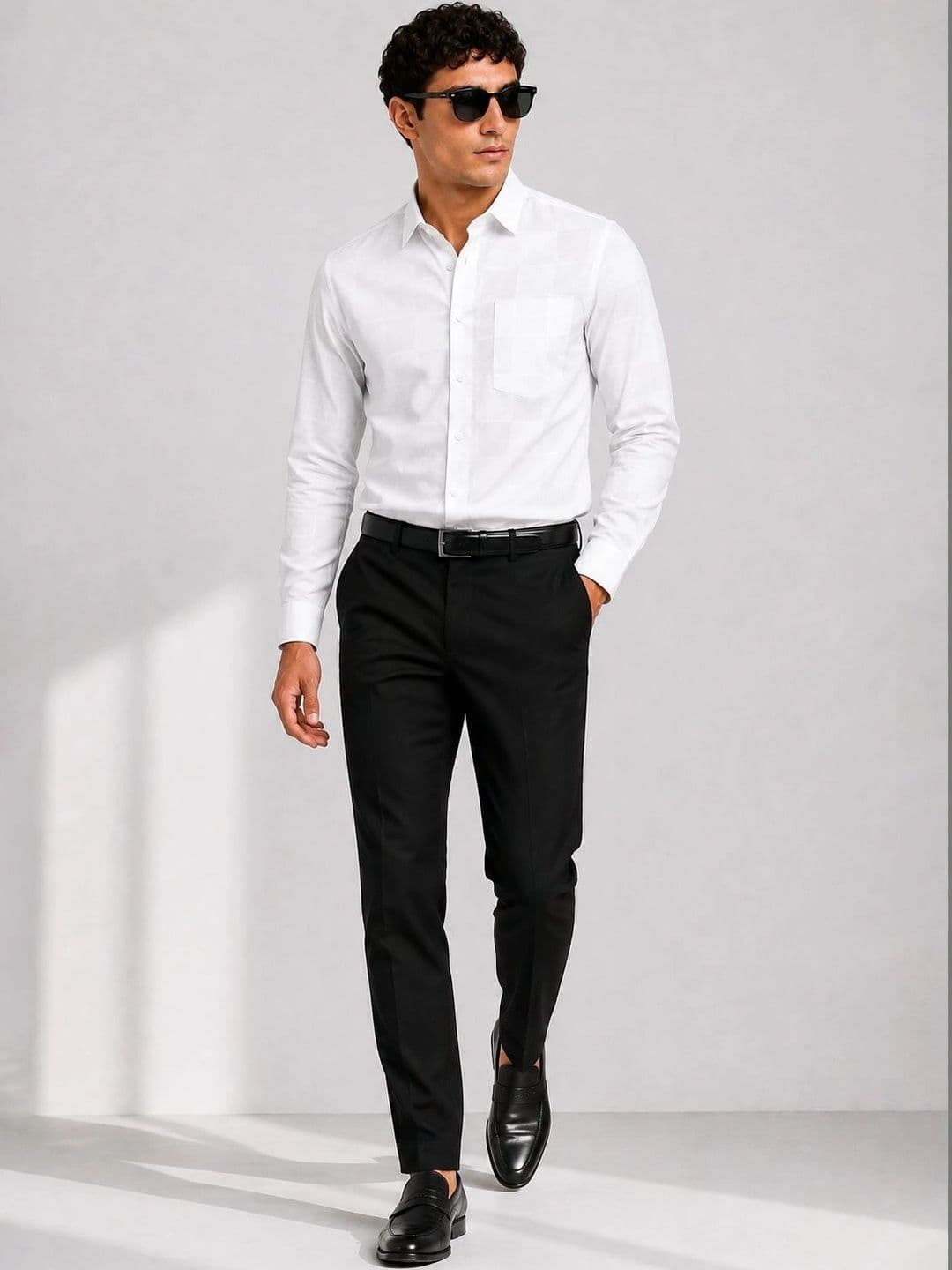 ADRO Men Standard Windowpane Checks Casual Shirt thumbnail 6