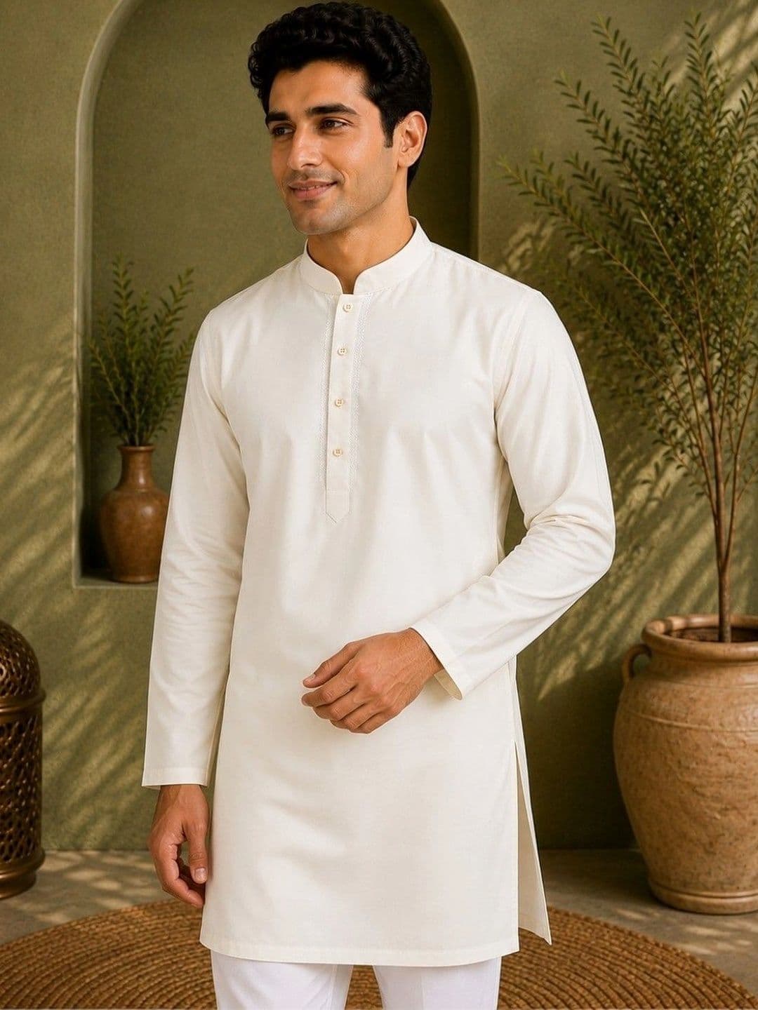 TATTVA Men Thread Work Kurta - view 1
