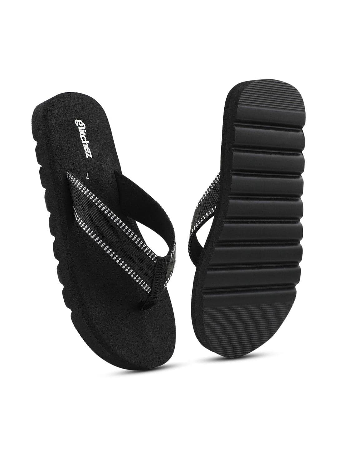 glitchez Men Striped Rubber Thong Flip-Flops thumbnail 5