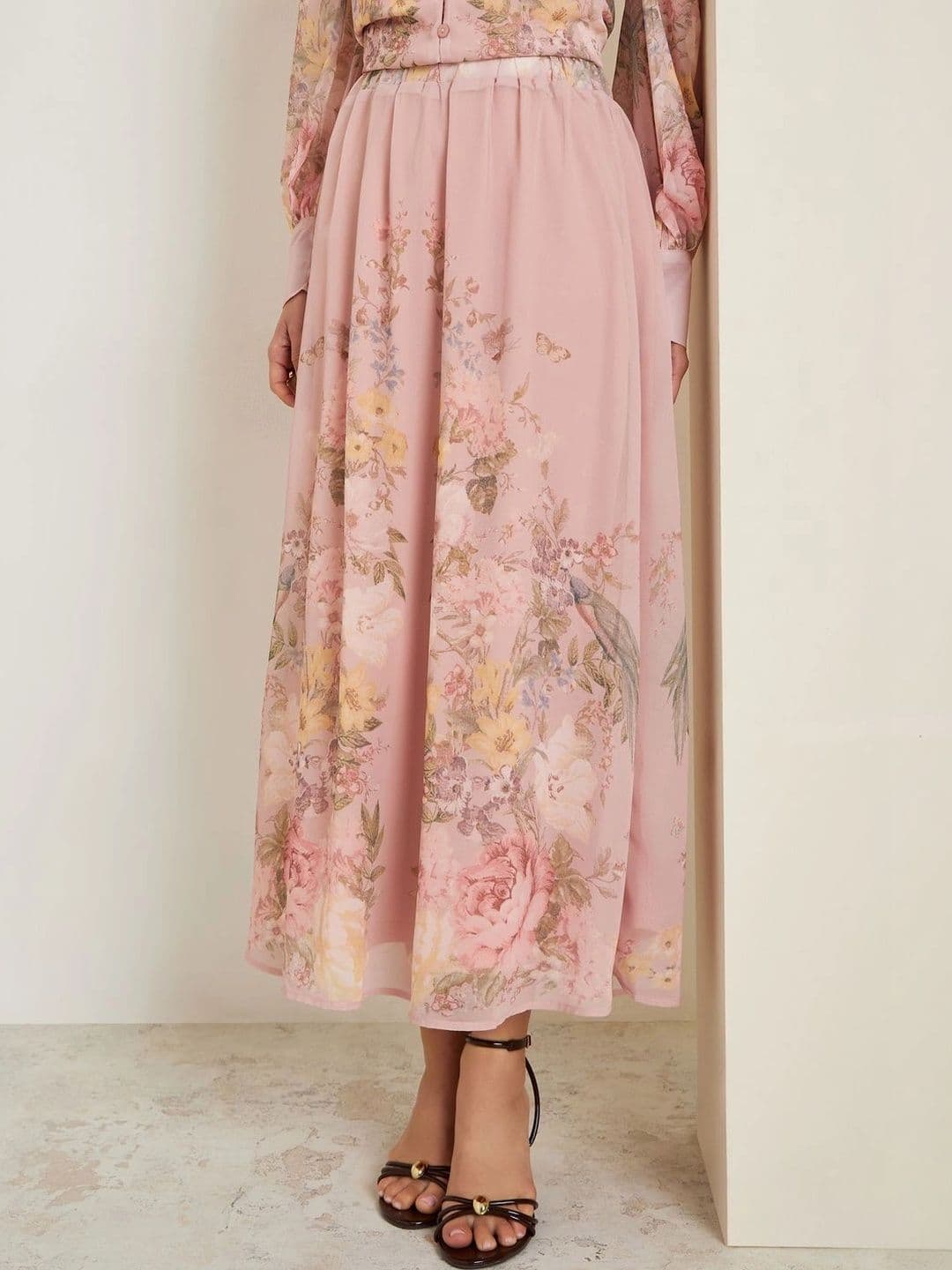 Styli Women Floral Midi A-Line Skirt - view 1