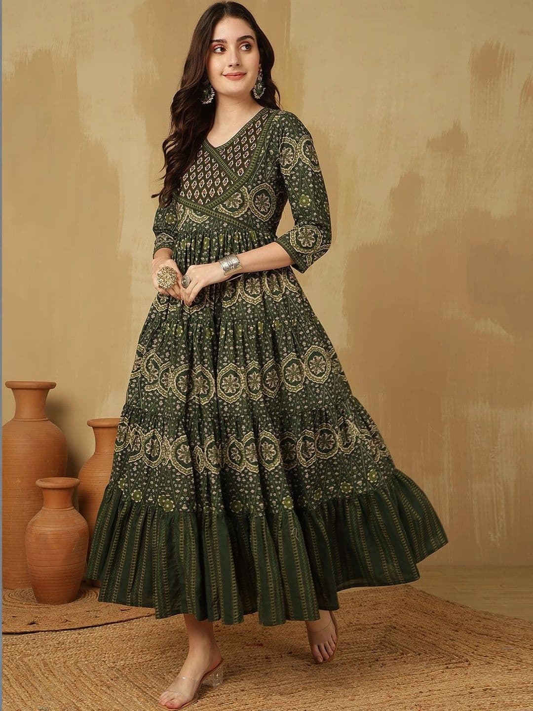 Sangria Women Ethnic Motifs Printed Anarkali Kurta thumbnail 3