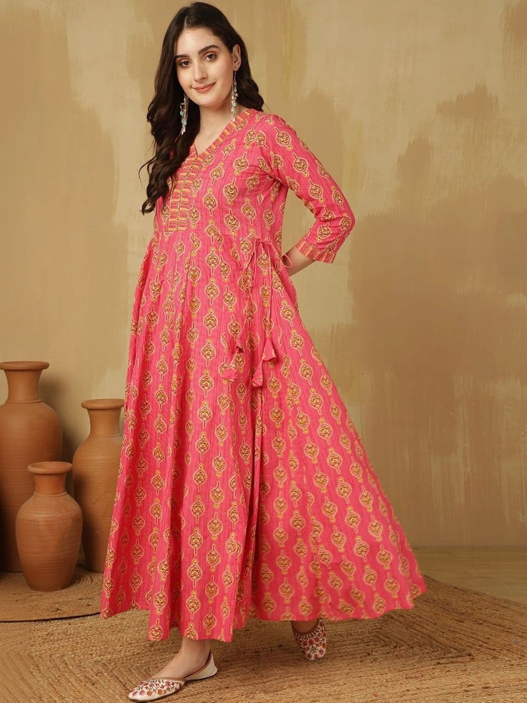 Sangria Women Ethnic Motifs Printed Anarkali Kurta thumbnail 5