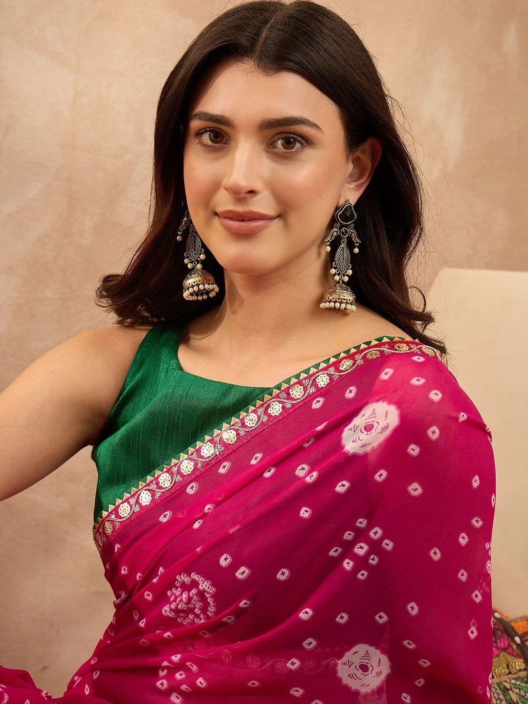 Sangria Bandhani Poly Georgette Designer Bandhani Saree thumbnail 7
