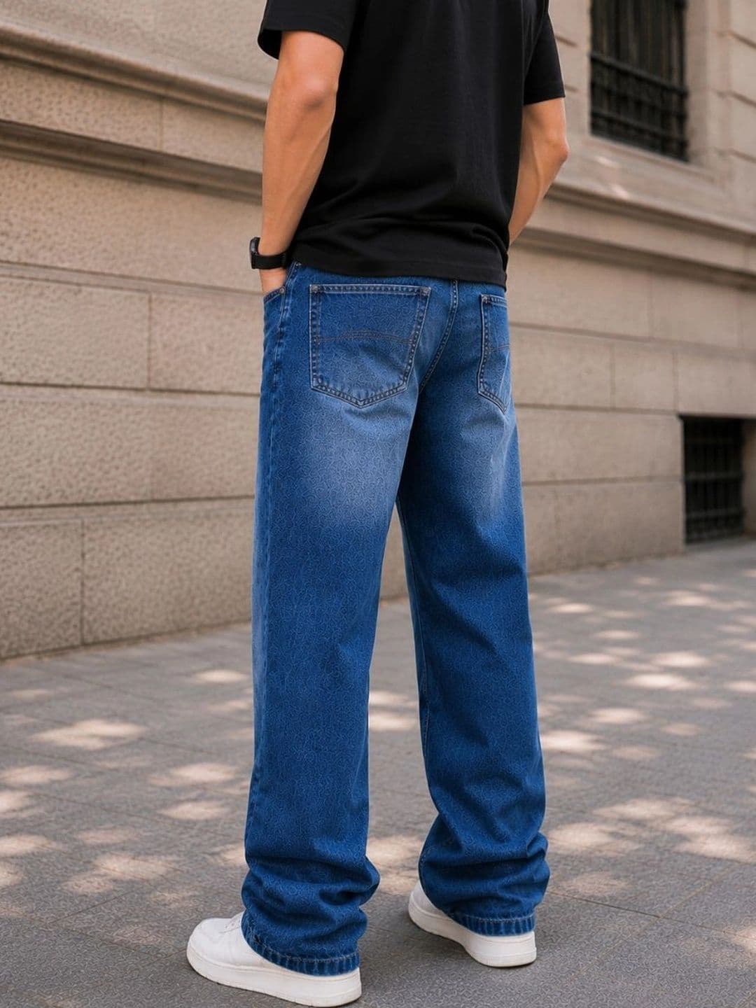 MQ Denim Men Straight Fit Mid-Rise Low Distress Light Fade Jeans thumbnail 5