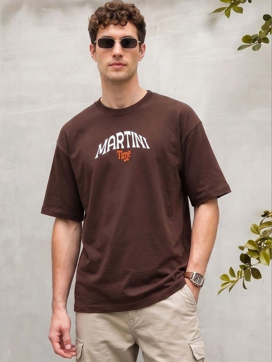 VEIRDO Men Printed Drop-Shoulder Sleeves Pure Cotton T-shirt - view 1