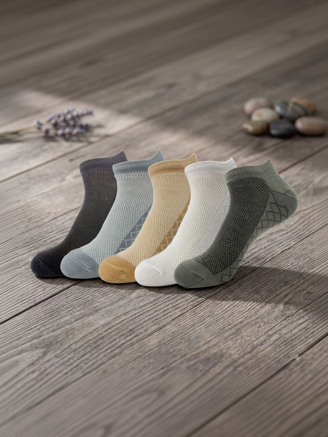 Moda Rapido Men Pack of 5 Cotton Blend Patterned Ankle Length Socks - view 1