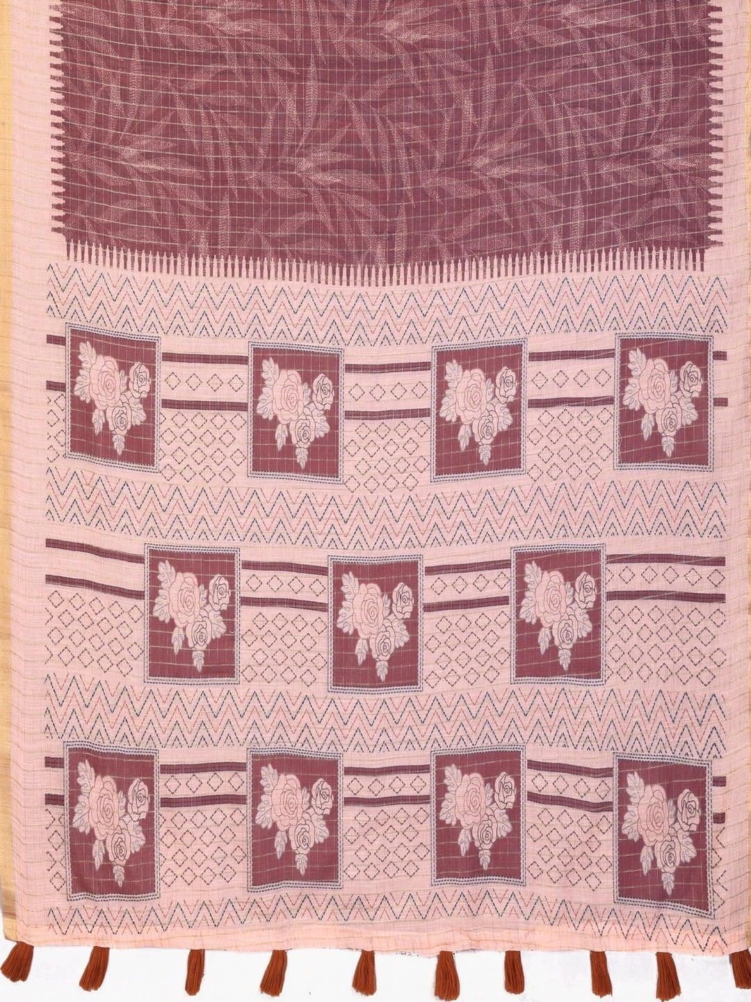 Pixie lane Woven Design Zari Linen Blend Saree thumbnail 4
