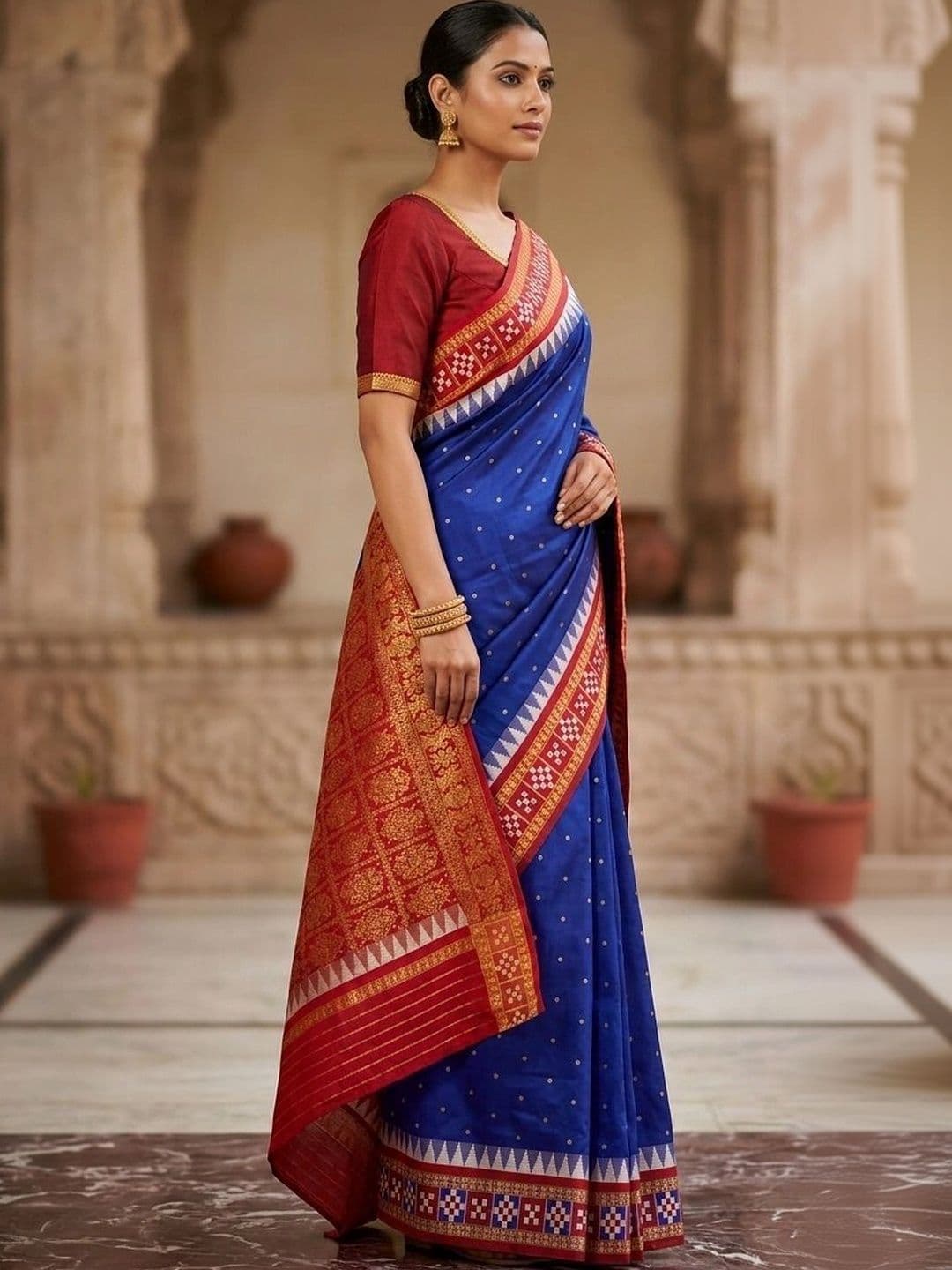 Silk Loomluxe Woven Design Zari Art Silk Sambalpuri Saree thumbnail 2