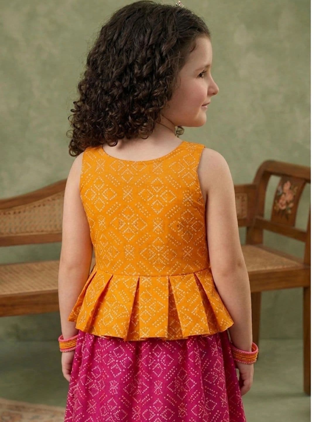 Sangria Girls Printed Ready to Wear Lehenga & thumbnail 7