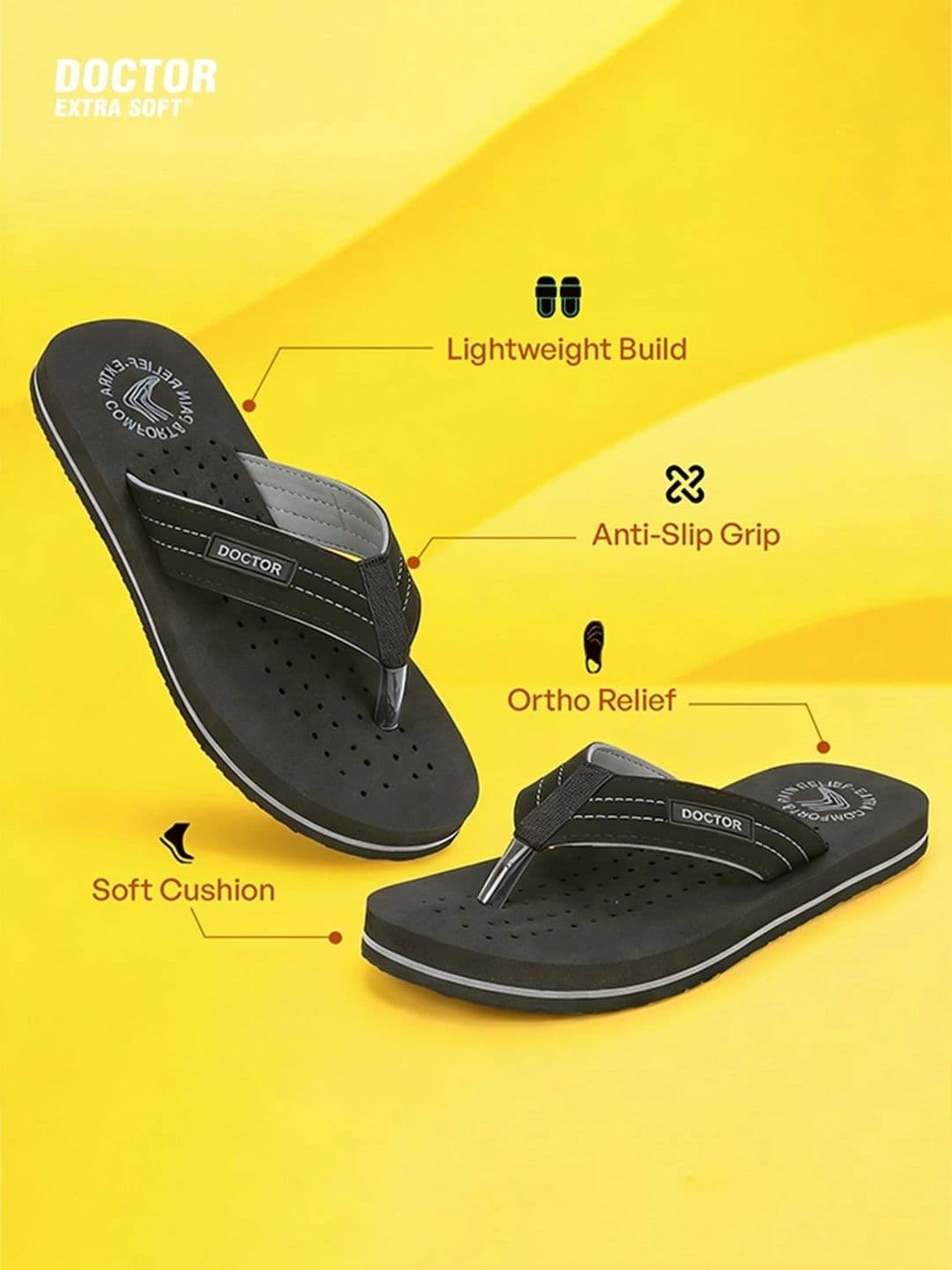DOCTOR EXTRA SOFT Men Perforated Orthopedic Non-Slip Thong Flip-Flops thumbnail 3