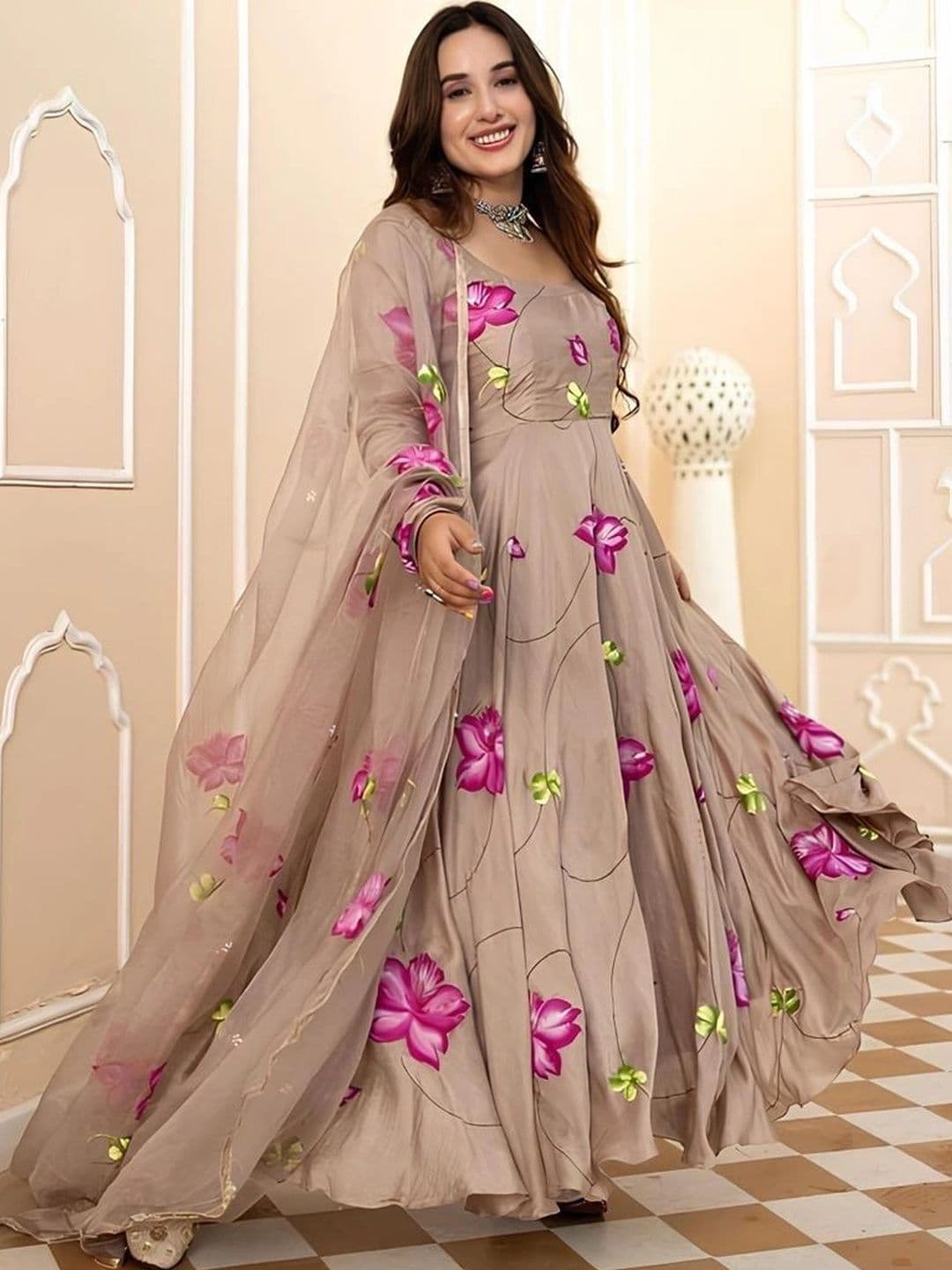 Raiyani Enterprise Women Floral Printed Regular Kurta with Palazzos & With Dupatta - view 1