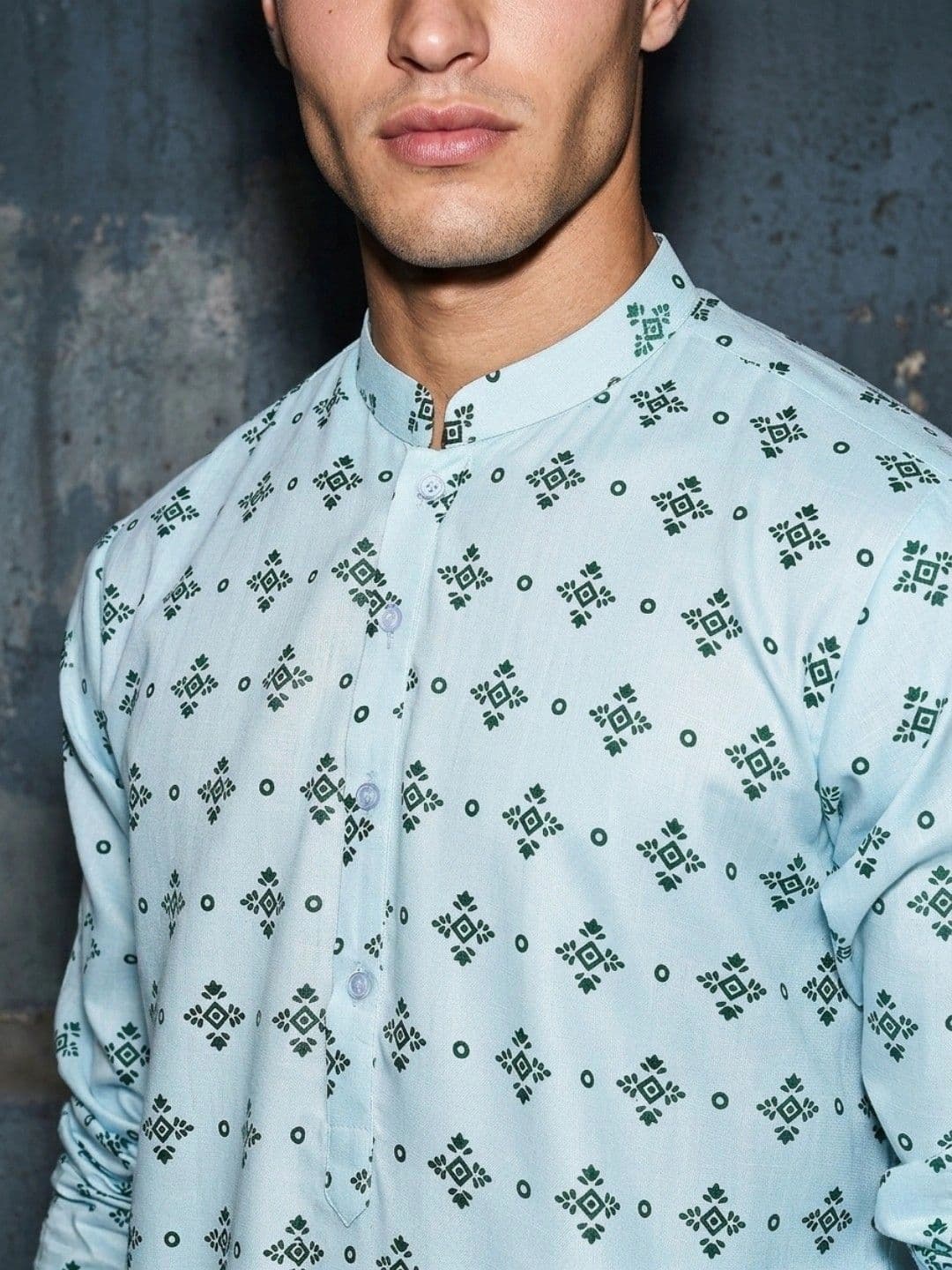 DRIP CHOWK Men Geometric Printed Kurta thumbnail 3