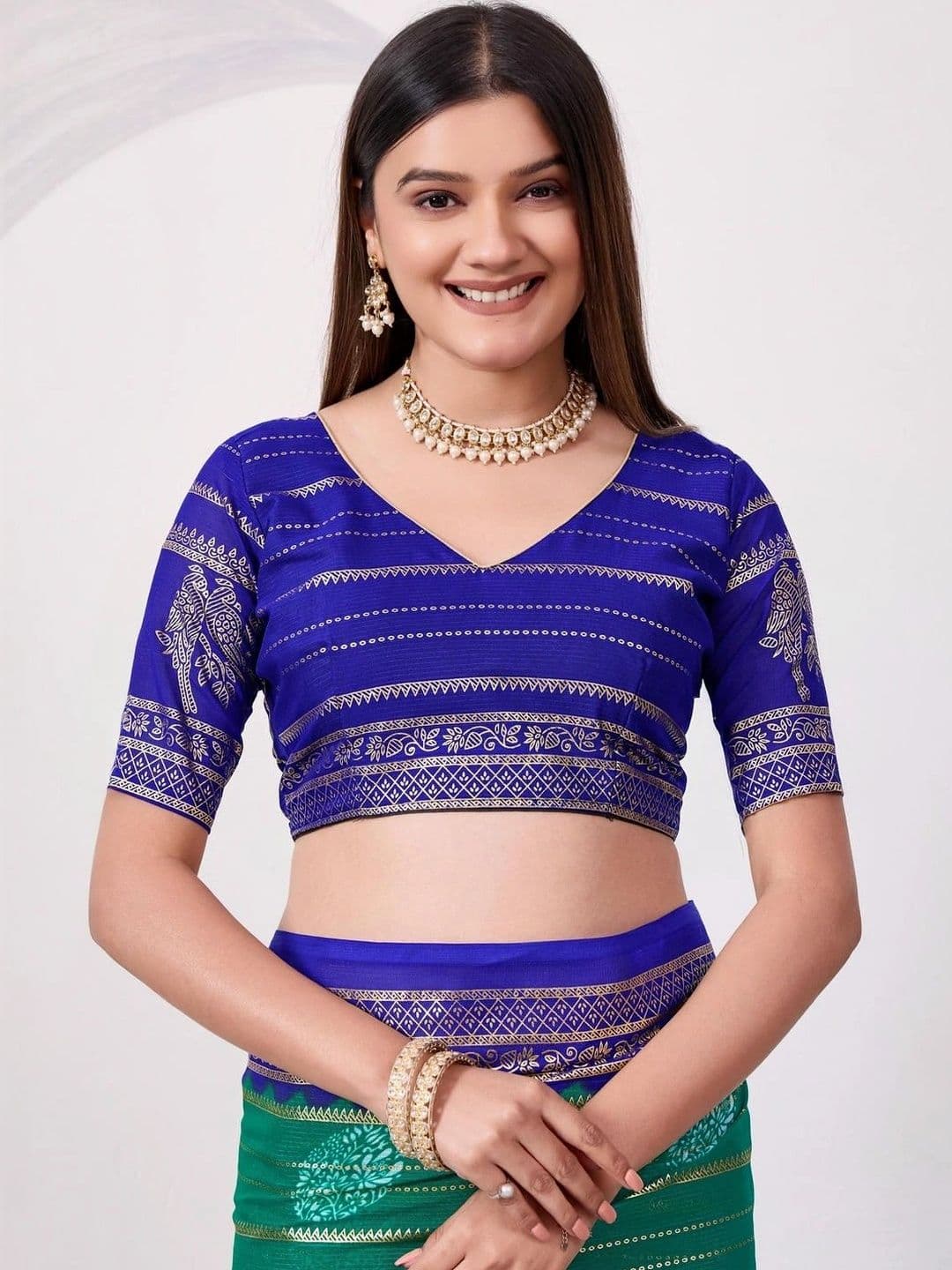 Pixie lane Zari Pure Georgette Paithani Saree thumbnail 2