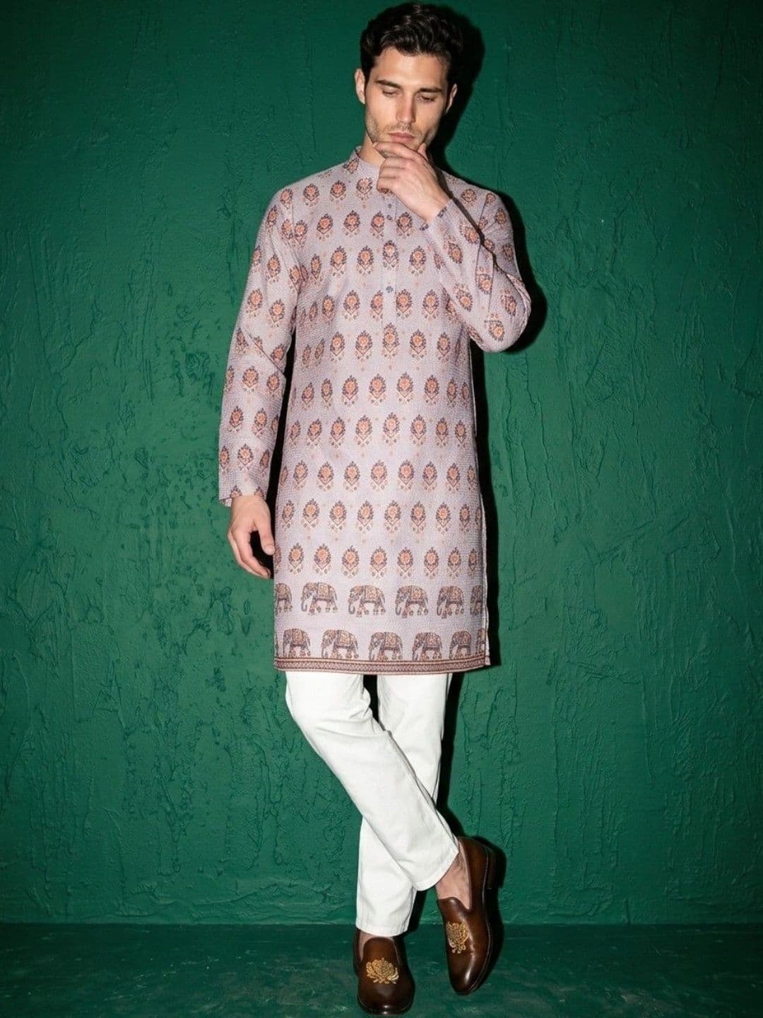 DRIP CHOWK Men Ethnic Motifs Printed Indie Prints Kurta thumbnail 3