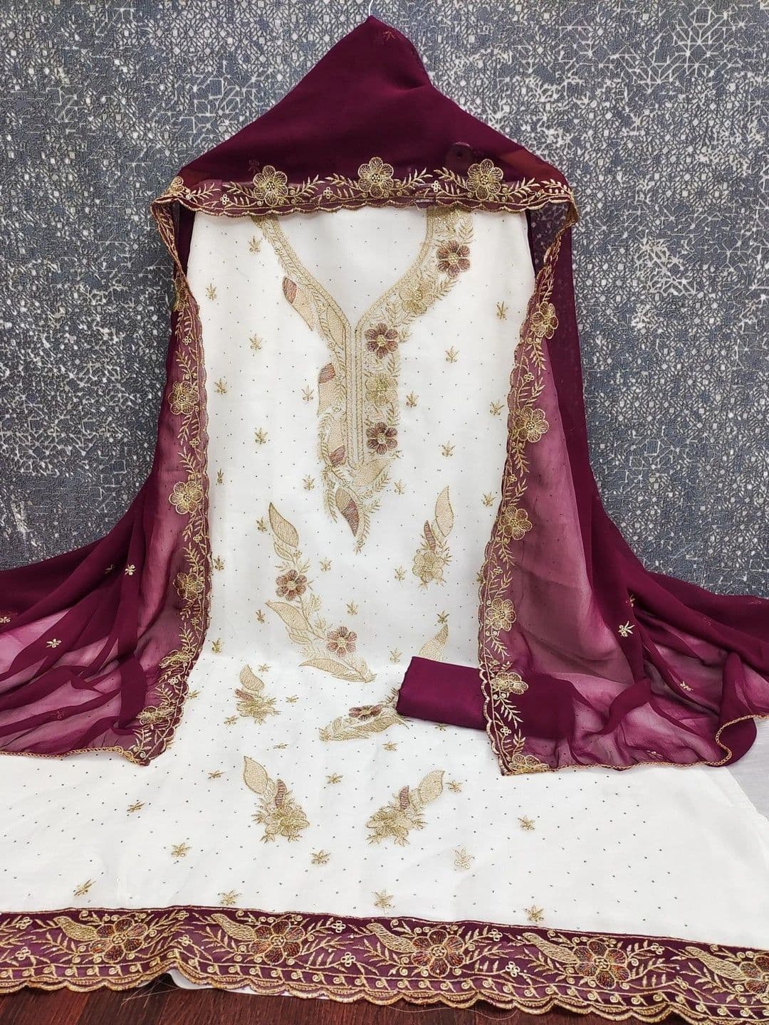 TAVAS Embroidered Unstitched Dress Material thumbnail 4