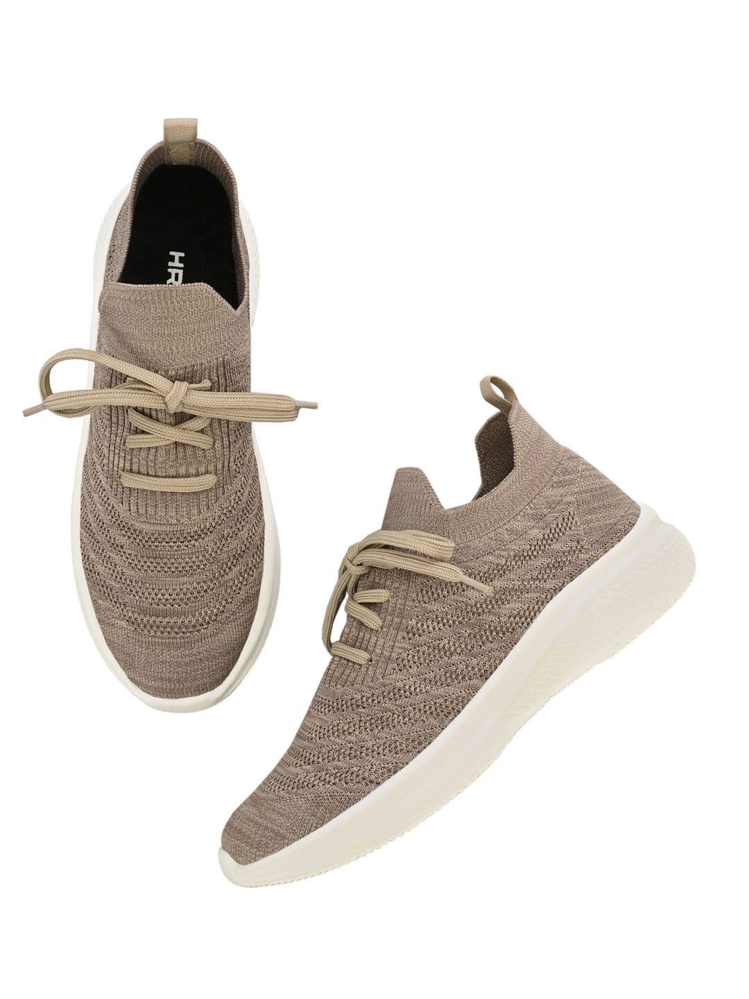 HRX by Hrithik Roshan Men Lightweight Knitted Lace-Up Casual Sneakers Cushioned EVA Sole thumbnail 2