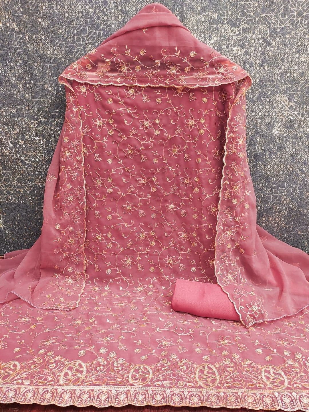 Dhaaga Ghar Embroidered Unstitched Dress Material thumbnail 4