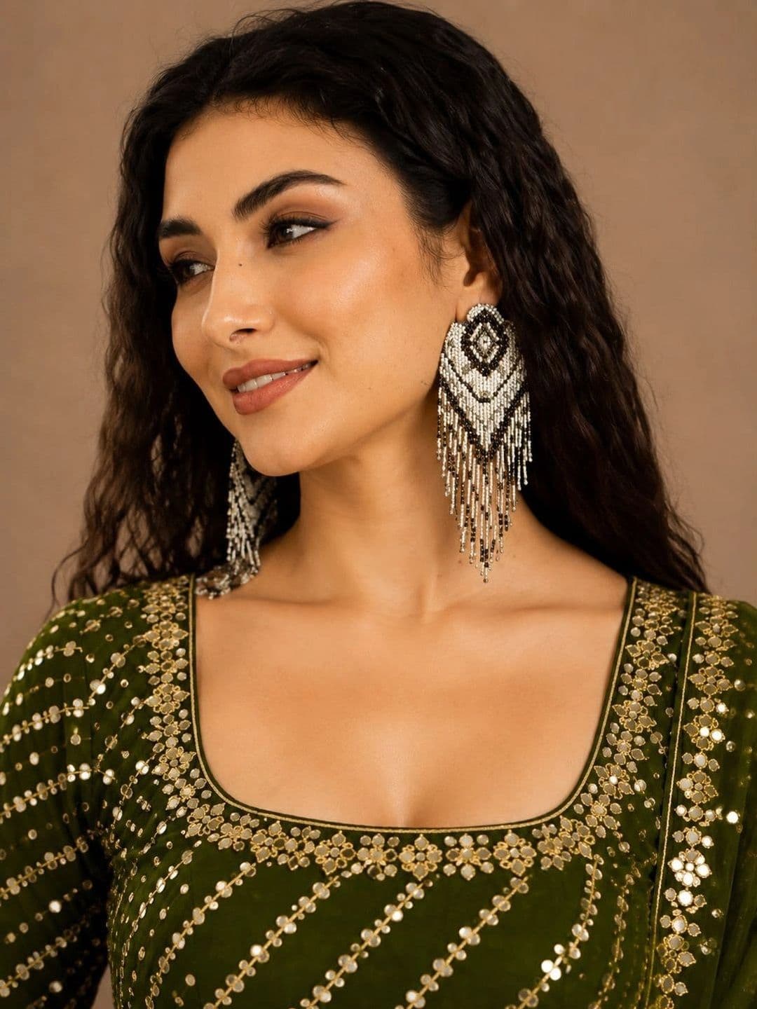 House of Pataudi Embellished Mirror Work Ready to Wear Lehenga & Blouse With Dupatta thumbnail 3