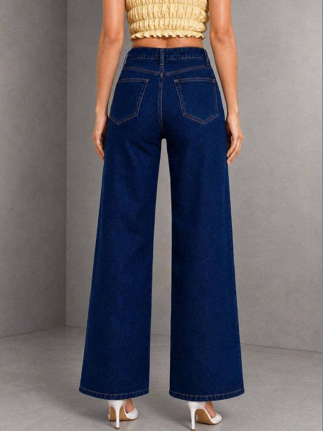 DressBerry Women Comfort Wide Leg High-Rise Stretchable Jeans thumbnail 4