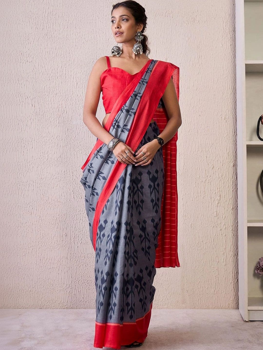 Sangria Woven Design Designer Bagru Saree - view 1