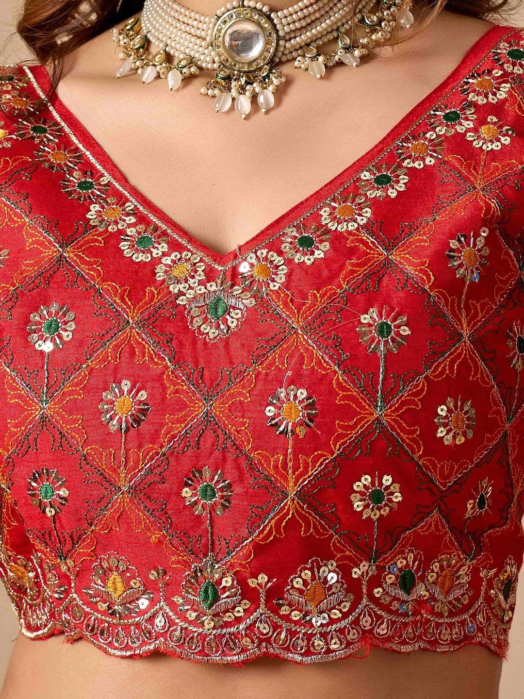 BELADIYA FASHION Bandhani Embroidered Pure Georgette Bandhani Saree thumbnail 4