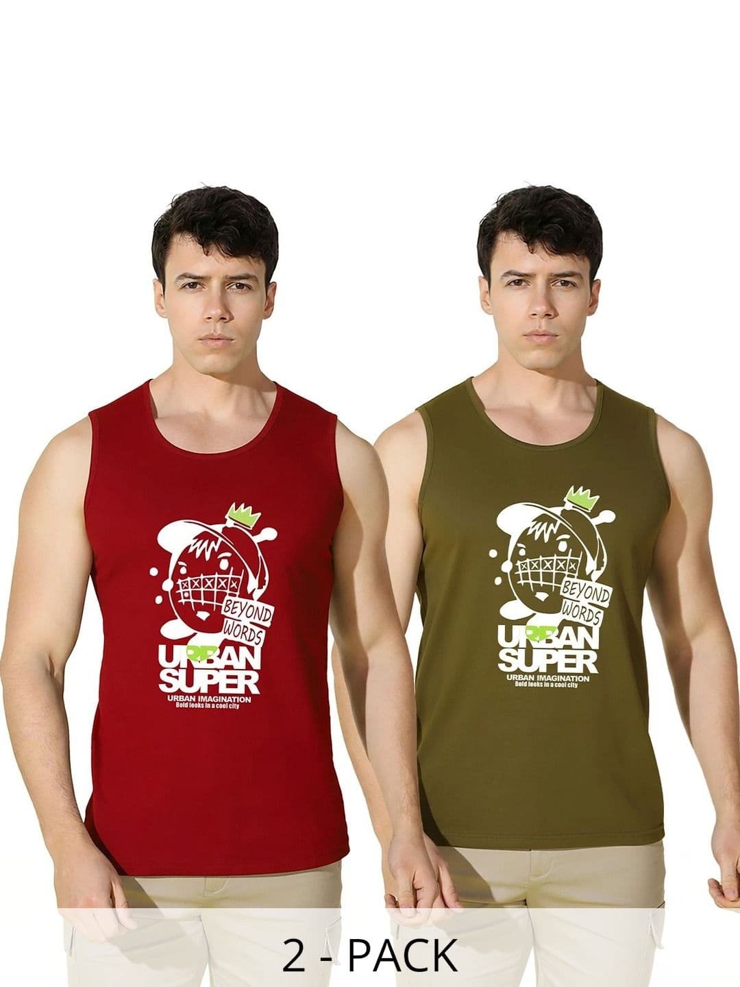 CRYPTIC Men Pack of 2 Printed T-shirt - view 1
