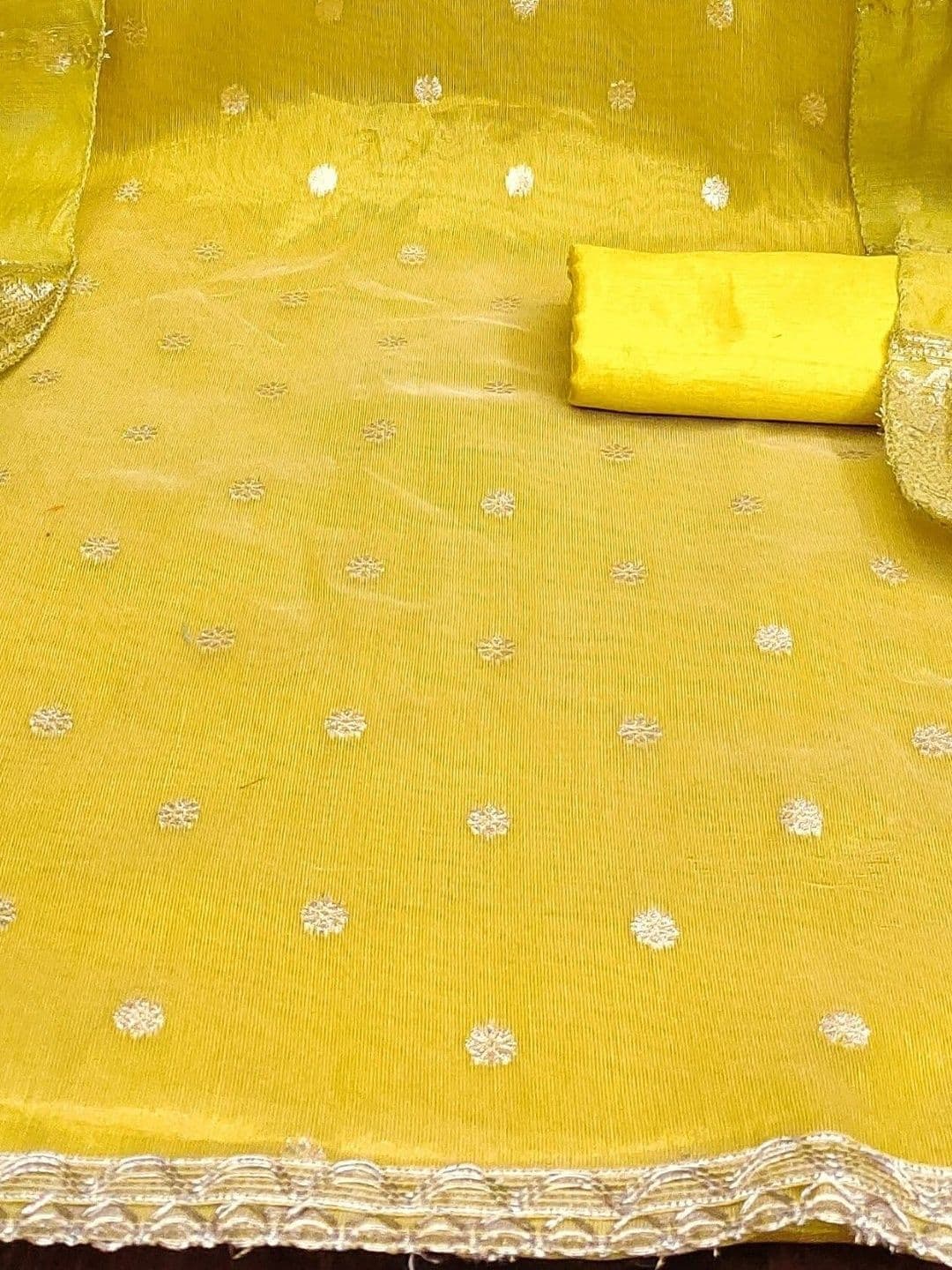Dhaaga Ghar Embroidered Raw Silk Unstitched Dress Material thumbnail 3
