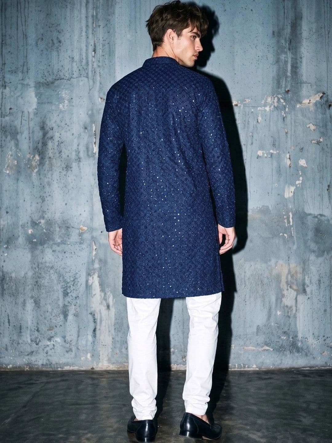 DRIP CHOWK Men Embellished Sequinned Kurta thumbnail 3