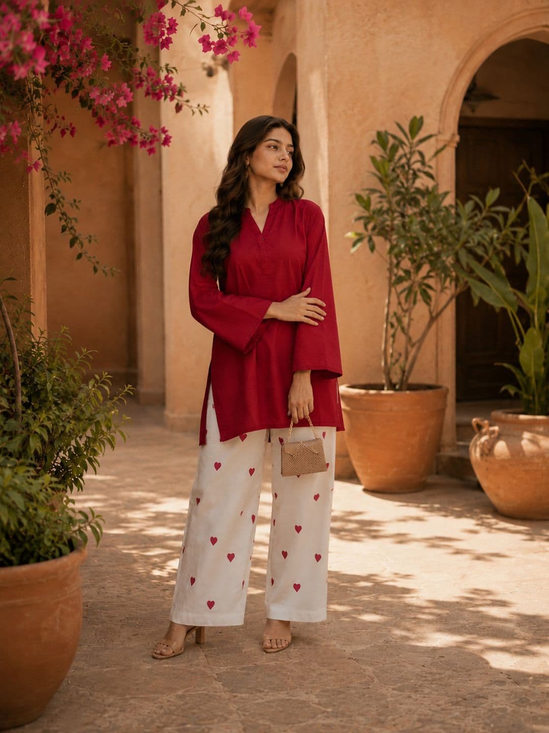 Sangria Women Regular Kurti with Palazzos thumbnail 4