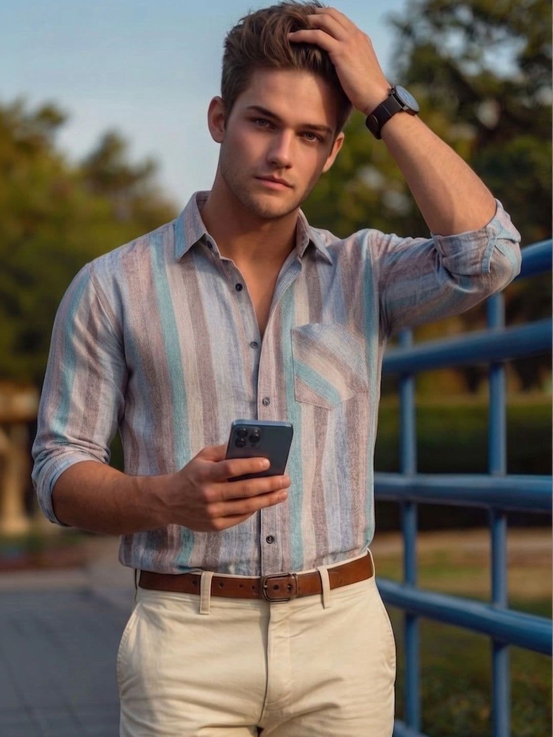 Mast & Harbour Men Comfort Striped Casual Shirt thumbnail 5